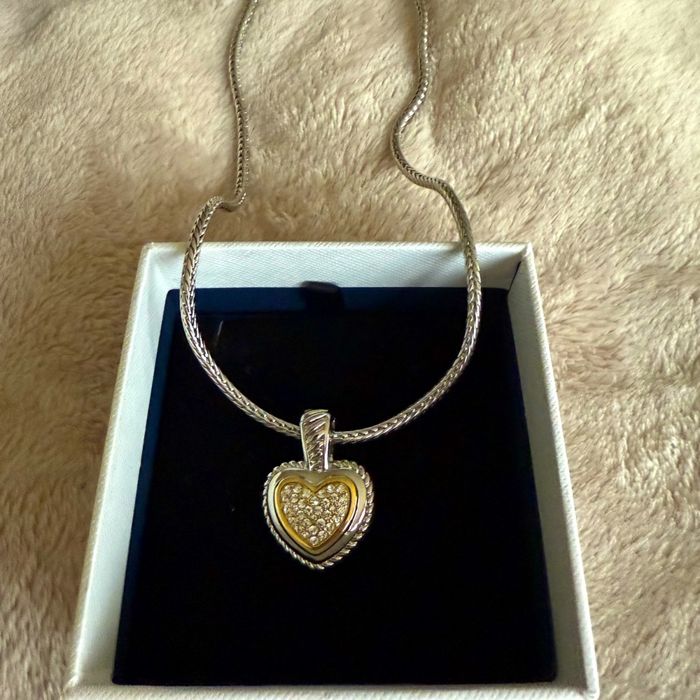 Heart Necklace - silver and gold